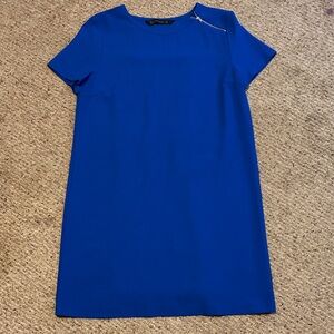 Zara Bold Cobalt Crewneck Dress